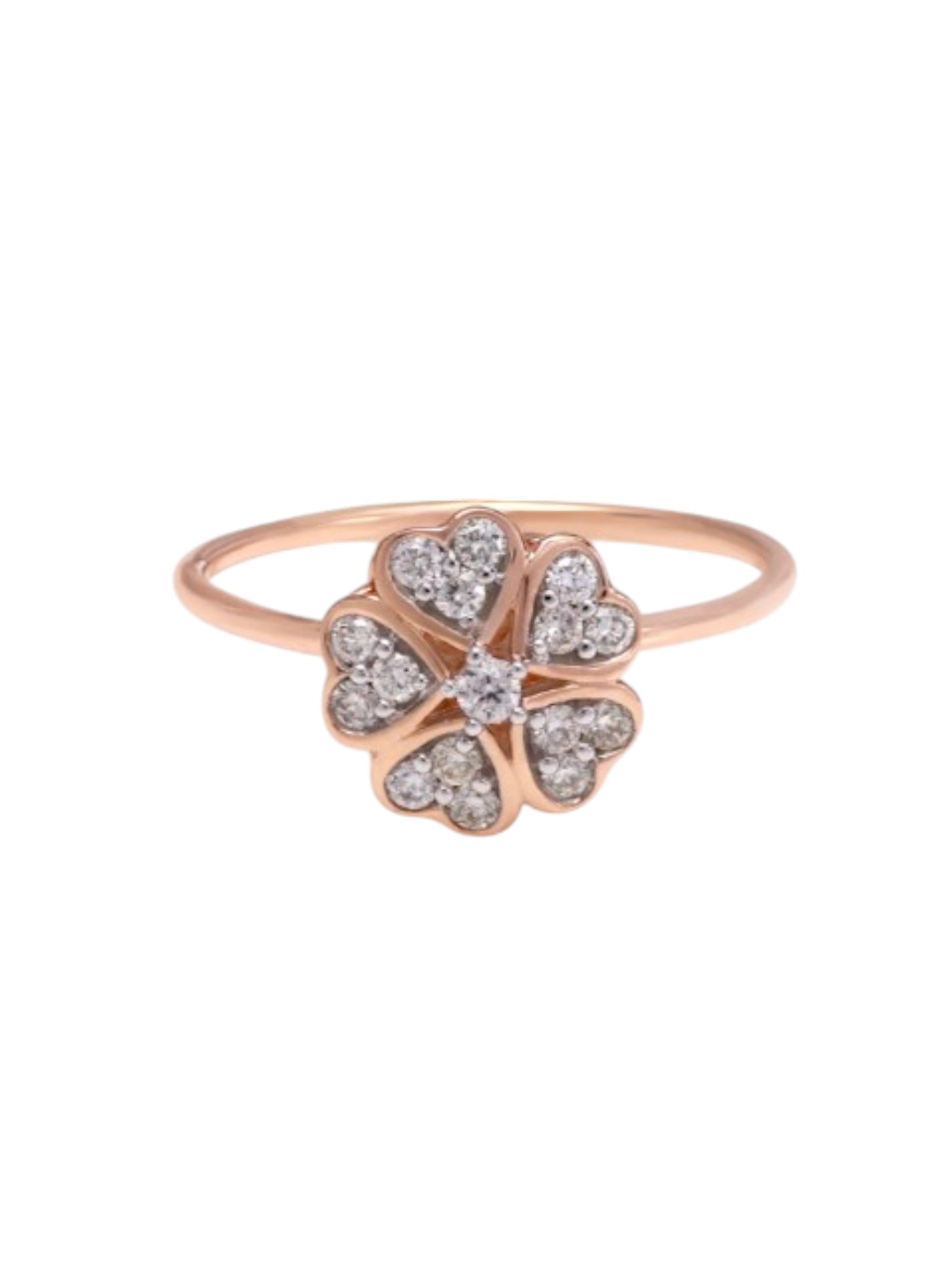 Floral Fete 925 Sterling Silver Rose Gold Plated CZ Stone Light Weight Ring For Women By Kesardeep